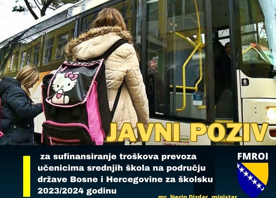Preliminarna rang lista po Javnom pozivu za dodjelu novčanih sredstava učenicima srednjih škola povratnicima na području države Bosne i Hercegovine, za Grad Stolac