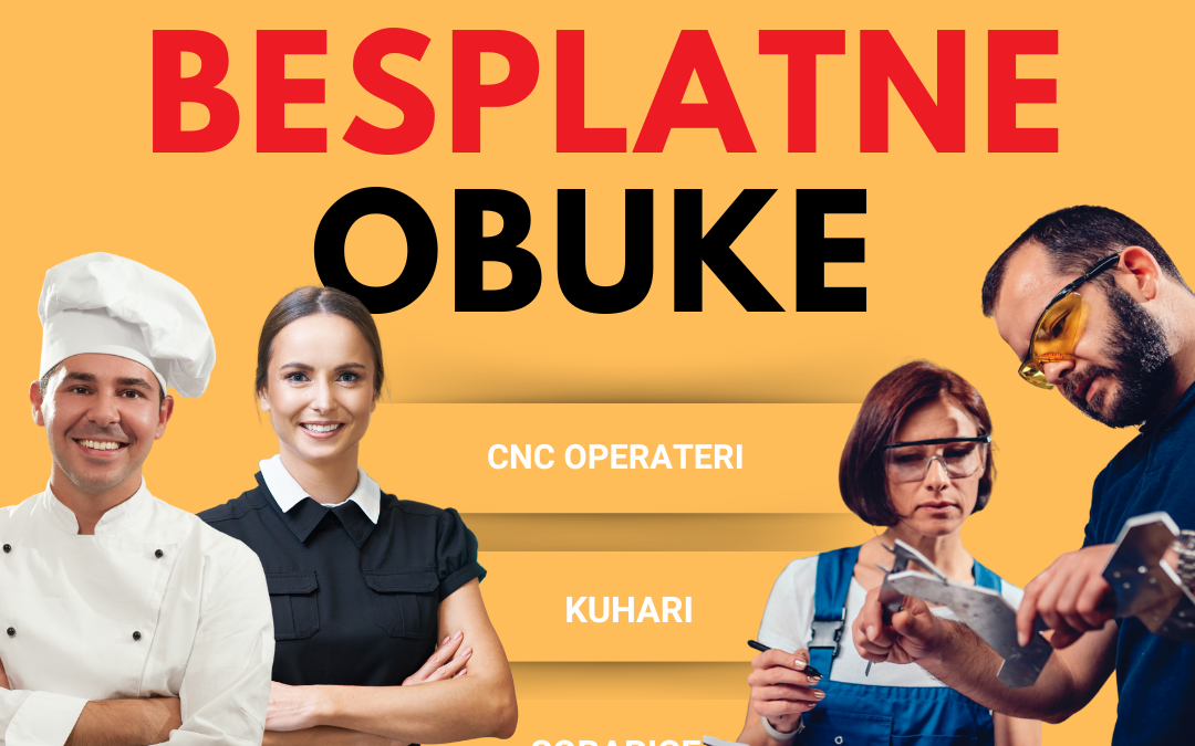 Javni poziv za obuke za zanimanja Kuhar/ica, sobar/ica i CNC Operater